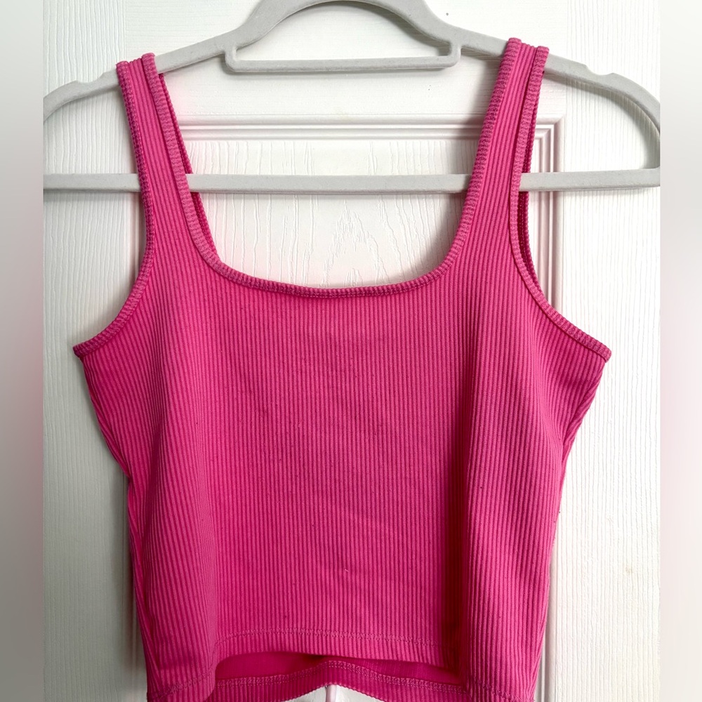 Hollister Pink Square Neck Tank Top